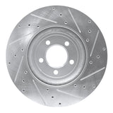 Dynamic Friction 2006-2010 Jaguar XK Front Left Drilled & Slotted Silver Brake Rotor by Dynamic Friction Company 631-20019L