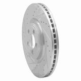 Dynamic Friction 2006-2021 Jaguar XF Front Left Drilled & Slotted Silver Brake Rotor by Dynamic Friction Company 631-20020L