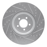 Dynamic Friction 2006-2021 Jaguar XF Front Left Drilled & Slotted Silver Brake Rotor by Dynamic Friction Company 631-20020L