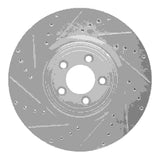 Dynamic Friction 2006-2021 Jaguar XF Front Left Drilled & Slotted Silver Brake Rotor by Dynamic Friction Company 631-20020L
