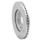 Dynamic Friction 2006-2021 Jaguar XF Front Left Drilled & Slotted Silver Brake Rotor by Dynamic Friction Company 631-20020L