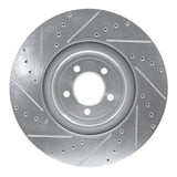 Dynamic Friction 2006-2021 Jaguar XF Front Right Drilled & Slotted Silver Brake Rotor by Dynamic Friction Company 631-20020R