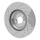 Dynamic Friction 2006-2021 Jaguar XF Front Right Drilled & Slotted Silver Brake Rotor by Dynamic Friction Company 631-20020R