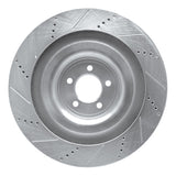 Dynamic Friction 2008-2009 Jaguar XKR Left Front Drilled & Slotted Silver Brake Rotor by Dynamic Friction Company 631-20022D