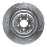 Dynamic Friction 2008-2009 Jaguar XKR Left Front Drilled & Slotted Silver Brake Rotor by Dynamic Friction Company 631-20022D