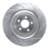 Dynamic Friction 2008-2009 Jaguar XKR Right Rear Drilled & Slotted Silver Brake Rotor by Dynamic Friction Company 631-20023D