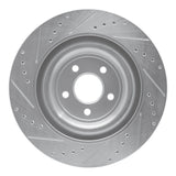 Dynamic Friction 2008-2009 Jaguar XKR Left Rear Drilled & Slotted Silver Brake Rotor by Dynamic Friction Company 631-20024D