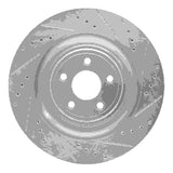 Dynamic Friction 2008-2009 Jaguar XKR Left Rear Drilled & Slotted Silver Brake Rotor by Dynamic Friction Company 631-20024D