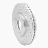 Dynamic Friction 2006-2008 Jaguar S-Type Front Left Drilled & Slotted Silver Brake Rotor by Dynamic Friction Company 631-20025L