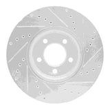 Dynamic Friction 2006-2008 Jaguar S-Type Front Left Drilled & Slotted Silver Brake Rotor by Dynamic Friction Company 631-20025L
