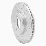 Dynamic Friction 2006-2008 Jaguar S-Type Front Right Drilled & Slotted Silver Brake Rotor by Dynamic Friction Company 631-20025R