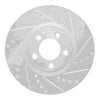 R1 Concepts 2006-2008 Jaguar S-Type Front Right Drilled & Slotted Silver Brake Rotor