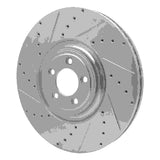 Dynamic Friction 2010-2024 Jaguar XKR-S Front Left Drilled & Slotted Silver Brake Rotor by Dynamic Friction Company 631-20026L