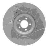 Dynamic Friction 2010-2024 Jaguar XKR-S Front Left Drilled & Slotted Silver Brake Rotor by Dynamic Friction Company 631-20026L