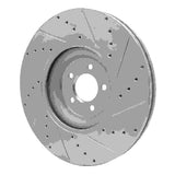 Dynamic Friction 2010-2024 Jaguar XKR-S Front Left Drilled & Slotted Silver Brake Rotor by Dynamic Friction Company 631-20026L