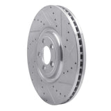 Dynamic Friction 2010-2024 Jaguar XJ Front Right Drilled & Slotted Silver Brake Rotor by Dynamic Friction Company 631-20026R