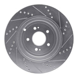 Dynamic Friction 2010-2024 Jaguar XJ Front Right Drilled & Slotted Silver Brake Rotor by Dynamic Friction Company 631-20026R