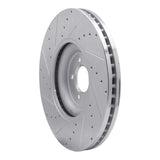 Dynamic Friction 2010-2024 Jaguar XJ Front Right Drilled & Slotted Silver Brake Rotor by Dynamic Friction Company 631-20026R