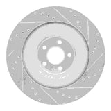 Dynamic Friction 2010-2024 Jaguar XFR-S Rear Left Drilled & Slotted Silver Brake Rotor by Dynamic Friction Company 631-20027L