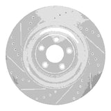Dynamic Friction 2010-2024 Jaguar XFR-S Rear Left Drilled & Slotted Silver Brake Rotor by Dynamic Friction Company 631-20027L
