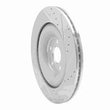 Dynamic Friction 2010-2024 Jaguar XFR-S Rear Left Drilled & Slotted Silver Brake Rotor by Dynamic Friction Company 631-20027L