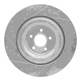 Dynamic Friction 2010-2024 Jaguar XJR Rear Right Drilled & Slotted Silver Brake Rotor by Dynamic Friction Company 631-20027R