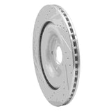 Dynamic Friction 2010-2024 Jaguar XJR Rear Right Drilled & Slotted Silver Brake Rotor by Dynamic Friction Company 631-20027R