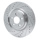 Dynamic Friction 2014-2021 Jaguar XJ Rear Left Drilled & Slotted Silver Brake Rotor by Dynamic Friction Company 631-20028L