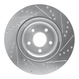 Dynamic Friction 2014-2021 Jaguar XJ Rear Left Drilled & Slotted Silver Brake Rotor by Dynamic Friction Company 631-20028L