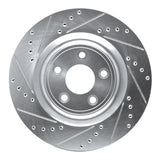 Dynamic Friction 2014-2021 Jaguar XJ Rear Left Drilled & Slotted Silver Brake Rotor by Dynamic Friction Company 631-20028L