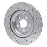 Dynamic Friction 2014-2021 Jaguar XJ Rear Left Drilled & Slotted Silver Brake Rotor by Dynamic Friction Company 631-20028L