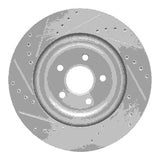 Dynamic Friction 2014-2021 Jaguar F-Type Rear Right Drilled & Slotted Silver Brake Rotor by Dynamic Friction Company 631-20028R