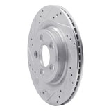 Dynamic Friction 2006-2008 Jaguar S-Type Rear Left Drilled & Slotted Silver Brake Rotor by Dynamic Friction Company 631-20029L