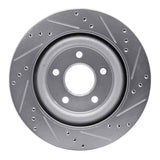 Dynamic Friction 2006-2008 Jaguar S-Type Rear Left Drilled & Slotted Silver Brake Rotor by Dynamic Friction Company 631-20029L