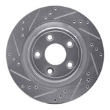 Dynamic Friction 2006-2008 Jaguar S-Type Rear Left Drilled & Slotted Silver Brake Rotor by Dynamic Friction Company 631-20029L