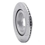 Dynamic Friction 2006-2008 Jaguar S-Type Rear Left Drilled & Slotted Silver Brake Rotor by Dynamic Friction Company 631-20029L