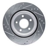 Dynamic Friction 2006-2008 Jaguar S-Type Rear Right Drilled & Slotted Silver Brake Rotor by Dynamic Friction Company 631-20029R