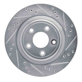 Dynamic Friction 2006-2008 Jaguar S-Type Rear Right Drilled & Slotted Silver Brake Rotor by Dynamic Friction Company 631-20029R