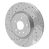 Dynamic Friction 2017-2020 Jaguar XF Front Left Drilled & Slotted Silver Brake Rotor by Dynamic Friction Company 631-20031L