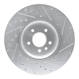 Dynamic Friction 2017-2020 Jaguar XF Front Left Drilled & Slotted Silver Brake Rotor by Dynamic Friction Company 631-20031L