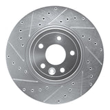 Dynamic Friction 2017-2020 Jaguar XF Front Left Drilled & Slotted Silver Brake Rotor by Dynamic Friction Company 631-20031L