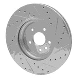 Dynamic Friction 2017-2020 Jaguar XF Front Left Drilled & Slotted Silver Brake Rotor by Dynamic Friction Company 631-20031L