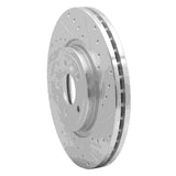 Dynamic Friction 2017-2020 Jaguar XE Front Right Drilled & Slotted Silver Brake Rotor by Dynamic Friction Company 631-20031R