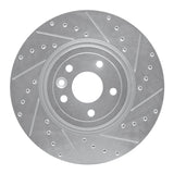 Dynamic Friction 2017-2020 Jaguar XE Front Right Drilled & Slotted Silver Brake Rotor by Dynamic Friction Company 631-20031R