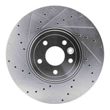 Dynamic Friction 2016-2024 Jaguar XF Front Left Drilled & Slotted Silver Brake Rotor by Dynamic Friction Company 631-20032L
