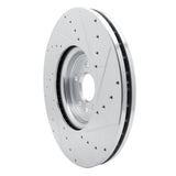Dynamic Friction 2016-2024 Jaguar XF Front Left Drilled & Slotted Silver Brake Rotor by Dynamic Friction Company 631-20032L