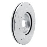 Dynamic Friction 2016-2024 Jaguar XF Front Right Drilled & Slotted Silver Brake Rotor by Dynamic Friction Company 631-20032R