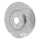 Dynamic Friction 2017-2020 Jaguar XE Front Left Drilled & Slotted Silver Brake Rotor by Dynamic Friction Company 631-20033L
