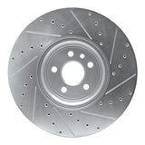 Dynamic Friction 2017-2020 Jaguar XE Front Left Drilled & Slotted Silver Brake Rotor by Dynamic Friction Company 631-20033L