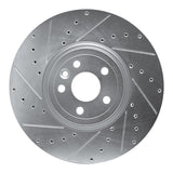 Dynamic Friction 2017-2020 Jaguar XE Front Left Drilled & Slotted Silver Brake Rotor by Dynamic Friction Company 631-20033L